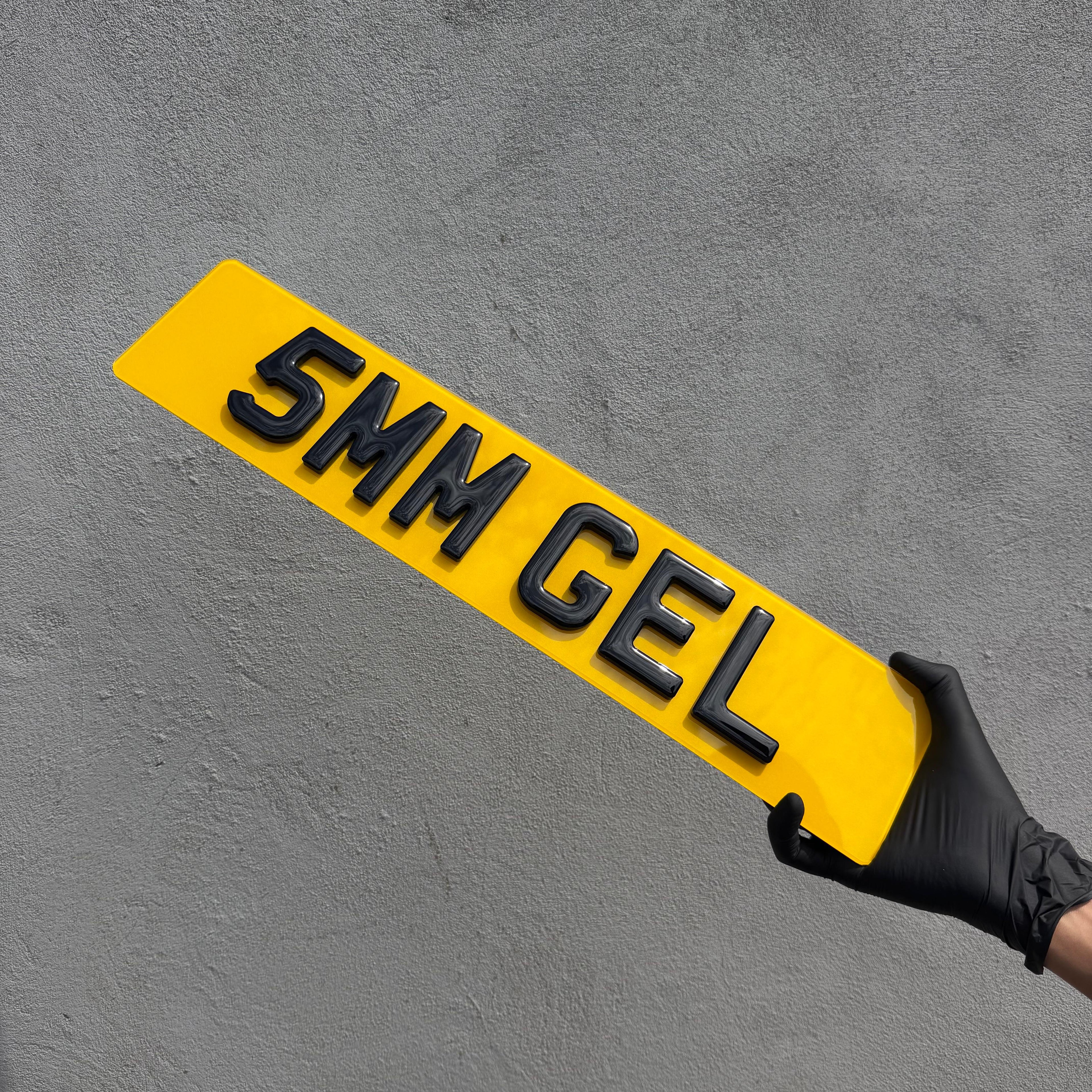 4D 5MM Gel Number Plate