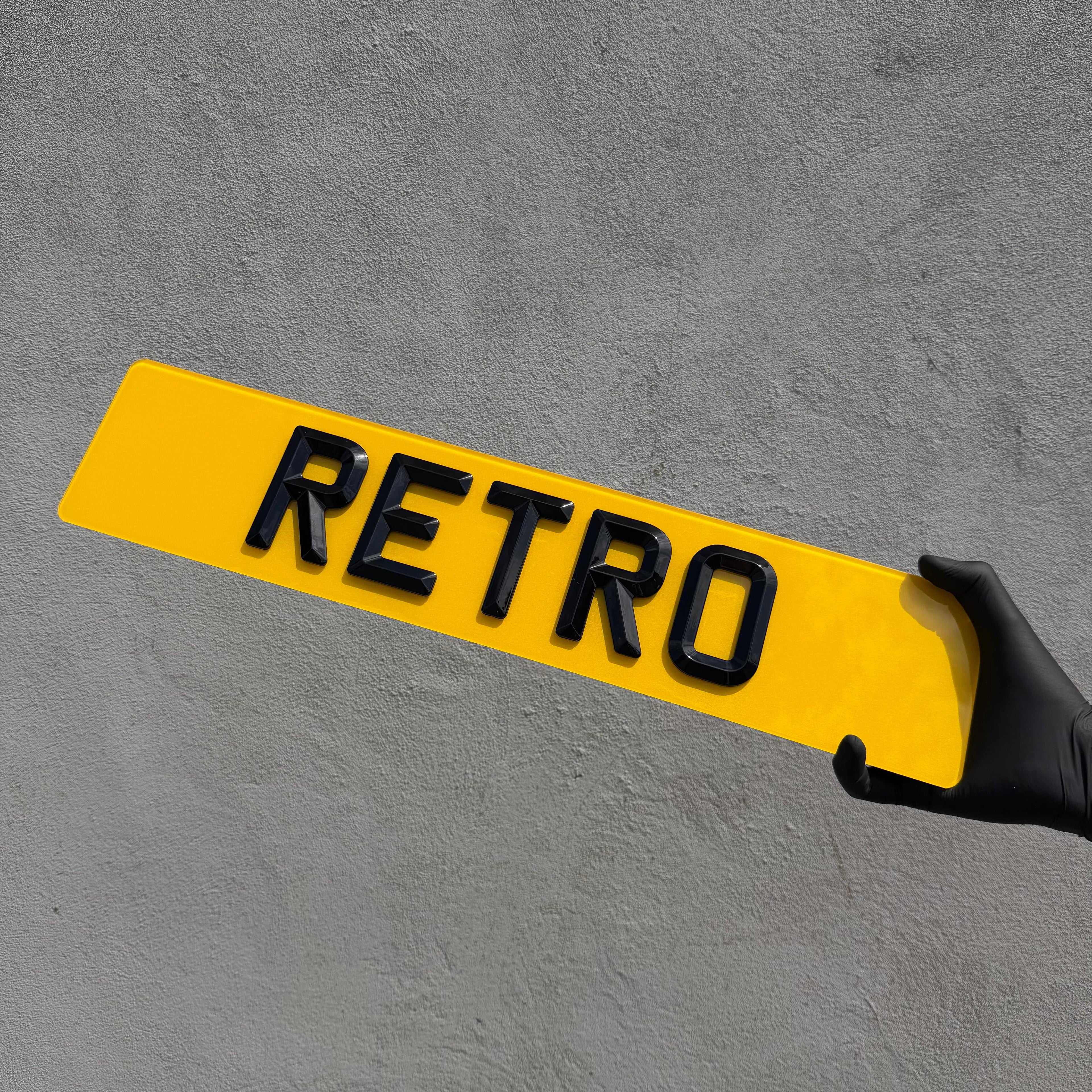 Retro Gloss Number Plate